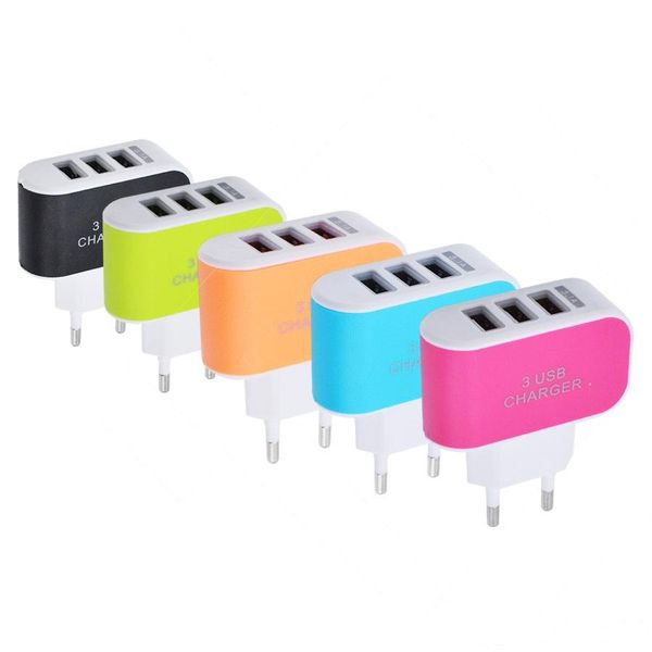 

3usb candy charger led light emitting cellphone charger head intelligent multi-port usb charger mobile travel charge new