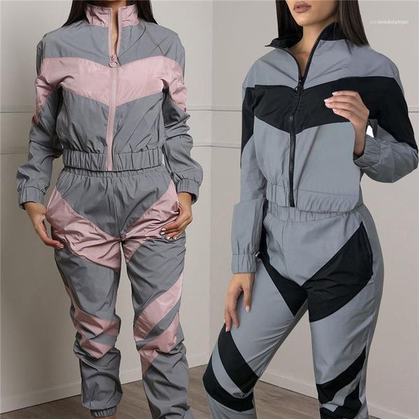 

geometric printed pants sports casual women two piece summer outfits pants set summer womens designer tracksuits zipper design, Gray