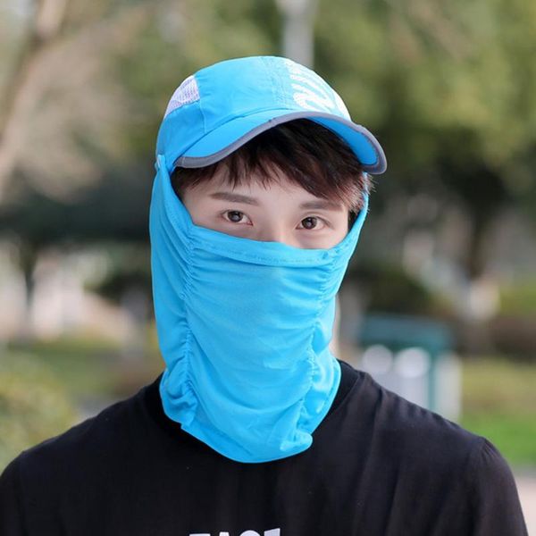 

sun hat summer windproof windproof sun fashionable sports hat dustproof outdoor summer protective neck scarf #t1g, Blue;gray