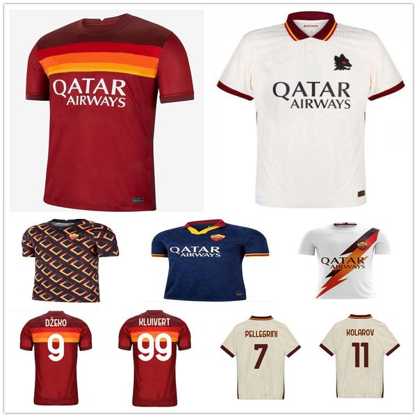 

20 21 as roma soccer jersey kolarov 2020 2021 totti maglia da calcio dzeko de rossi football shirt kluivert zaniolo rome home away, Black;yellow