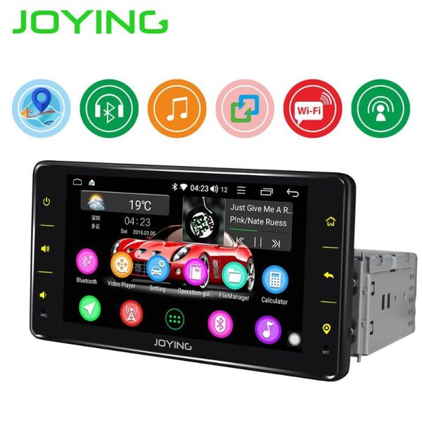 

joying single din 6.2 inch android 8.1 car radio player quard core head unit support swc/mirror link/wifi gps usb bt autoradio car dvd