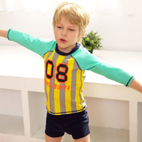 

boys two piece rash guard swimsuits kids long sleeve uv sun protection sunsuit swimwear sets upf 50+ kids swimwear beachwear