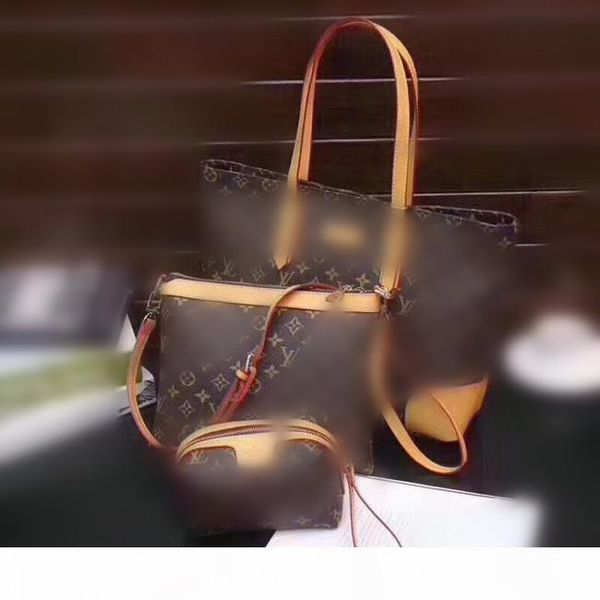 

classic fashion men women letter handbag 3pcs combination shoulder bag women handbag men messenger bag wallet purse go out to travel