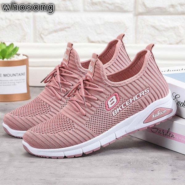 

new arrival breathable flat shoes woman summer ladies casual shoes lightweight wear-resistant lace sneakers women, Black