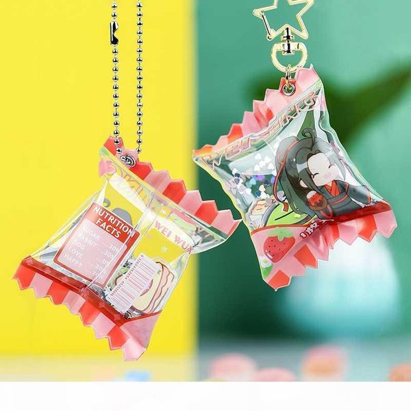 

vograce cute acrylic keychain luxury anime keychain candy pendant fashion accessories friend, Silver