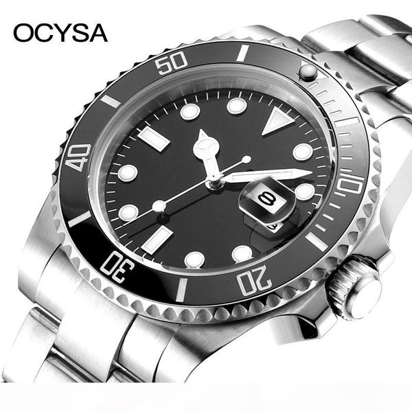 

мода 41мм синий механическое движение automatic self обмотки mens алмазное часы мужские часы часы монтре бизнес наручные часы, Slivery;brown
