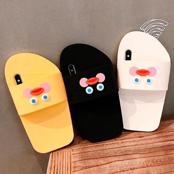 

cgjxs3d slipper shoes cat duck silicone case cover soft coque gel rubber protective shell for iphone 11 xs max xr x 8 plus