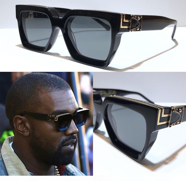 

new men designer sunglasses z1165w millionaire square frame vintage shiny gold summer uv400 lens 1165 style laser logo quality, White;black