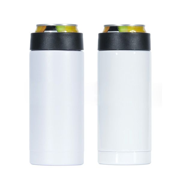 

12oz sublimation tumbler blanks beverage can insulator double-wall stainless steel vacuum beer holder for standard 330ml cola cooler cans wh