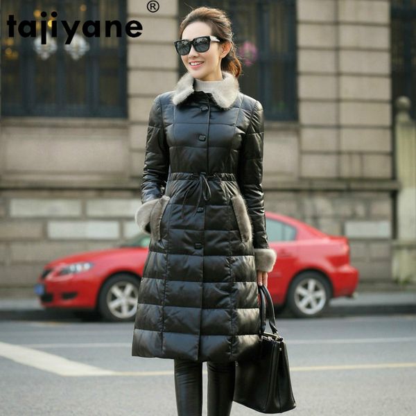 

women's fur coat real genuine leather jacket women clothes 2020 korean collar sheepskin coat streetwear women, Black