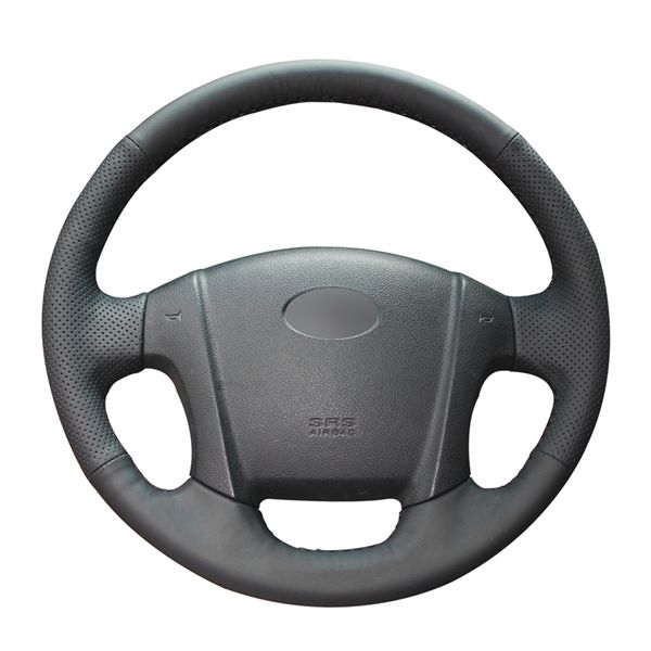 Coprivolante per auto in pelle sintetica nera cucita a mano per Kia Sportage 2 2005 2006 2007 2008 2009 2010 Accessori