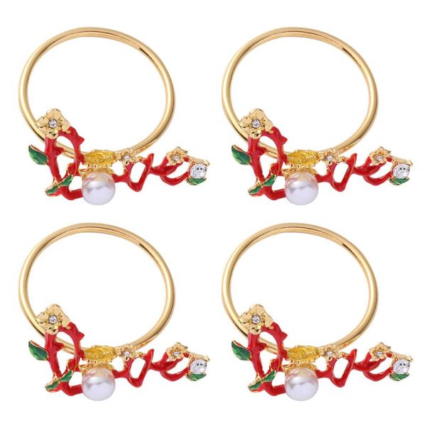 

1 set/2pcs xmas napkin clasps letter designed napkin buckles metal rings