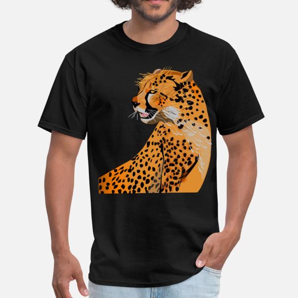 

cheetah t shirt men designs 100% cotton crew neck pictures anti-wrinkle comfortable summer trend shirt