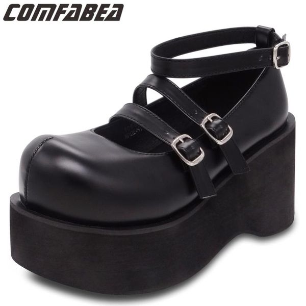 

2020 platform shoes spring summer autumn harajuku gothic punk black shoes high platform lolita wedges pumps