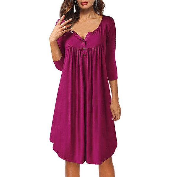 

new autumn wimter maternity dress three quarter o-neck pregnant dress pleated loose clothes for pregnant women shop340006, White