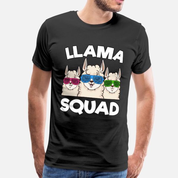 

llama squad t shirt men custom 100% cotton o-neck basic solid fitness humor spring natural shirt