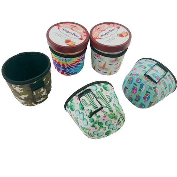 

мороженое кубок обложка рукав держатель леопардовый подсолнечное cooler неопрена чехлы сумки с ручкой для кухни инструменты аксессуар dha788