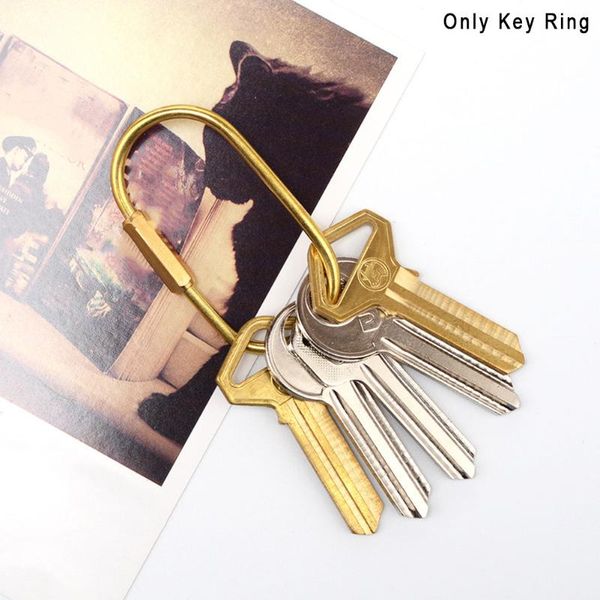 

easy install space saving brass flat diy handmade key ring decorative nordic style split hang hook craft collecting compact, Silver