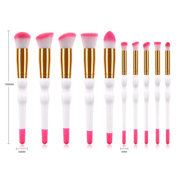 

makeup brushes 10pcs set professional wooden handle blush eye shadow foundation brush tools