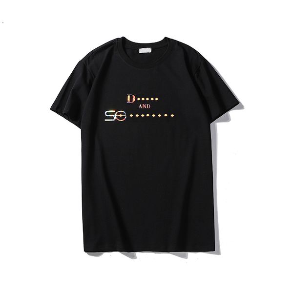 

mens t shirt for christia paris fashion style summer t-shirt street short sleeve letters printed shiny tees shirts s-xxl, White;black