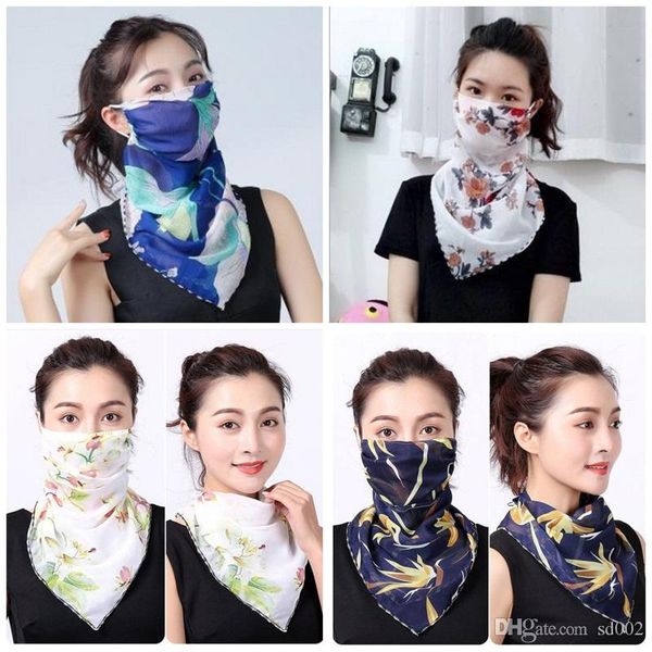 

lady sunshade scarf face mask chiffon floral prints protective mouth masks womens anti dust neckerchief for travel 33 design 4 1yr e1