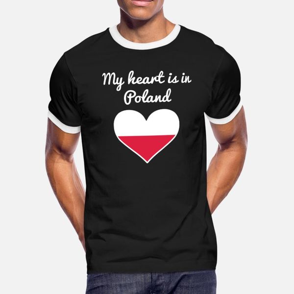 

мое сердце в польше тенниска мужчины создают 100% хлопок o-neck basic solid graphic смешной весна осень природные рубашки
