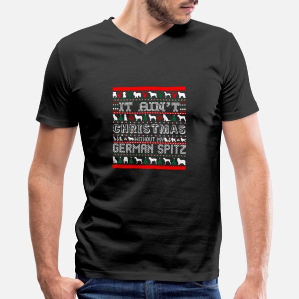 

it aint christmas without my german spitz t shirt men designs cotton s-3xl original fit casual summer pattern shirt