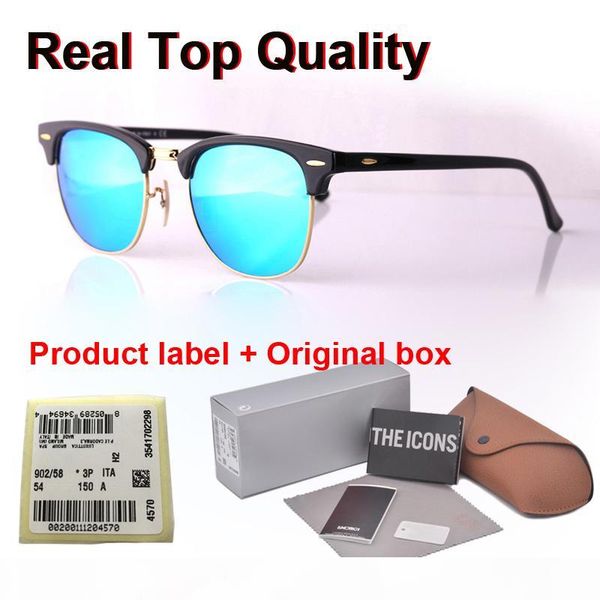 

metal hinge brand designer sunglasses men women semi-rimless frame mirror glass lenses cat eye sun glasses with cases and label, White;black