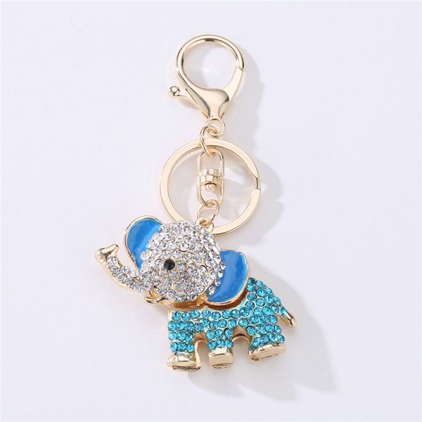

2020 fashion crystal lovely elephant shape keychain for women's bags pendants decoration animal car keyrings accessories jewelry, Silver