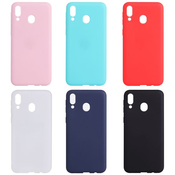 

6 colors silicone phone case for samsung galaxy m20 shell phone cover anti-drop back cover with dirt resistant