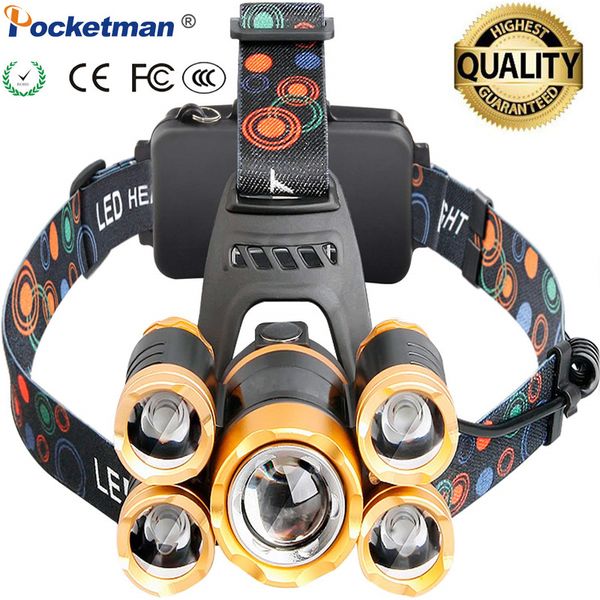 

headlamps super bright powerfull led headlamp zoomable 5 t6 head torch with 18650 battery waterproof for camping