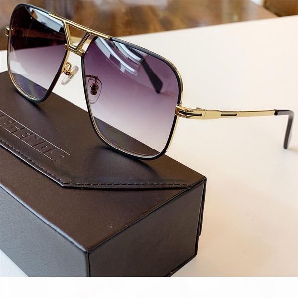 

legends men's 725 black gold retro pilot sunglasses grey gradient lens designer sunglasses new with box, White;black