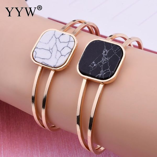 

wholesale gold cuff bangles for women jewelry trendy wristband open natural stone bracelets chaim ladies bangles birthday gifts, Black