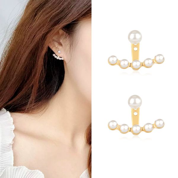 

2020 new designer pearl earrings circle dangler statement brincos drop hanger personalized hanging earrings gift, White