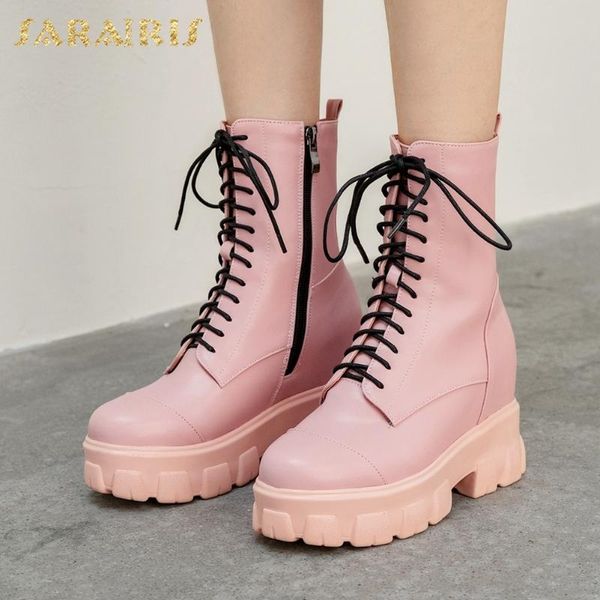 

sarairis brand new plus size 43 platform fashion inside high heels winter women shoes motorcycles boots, Black