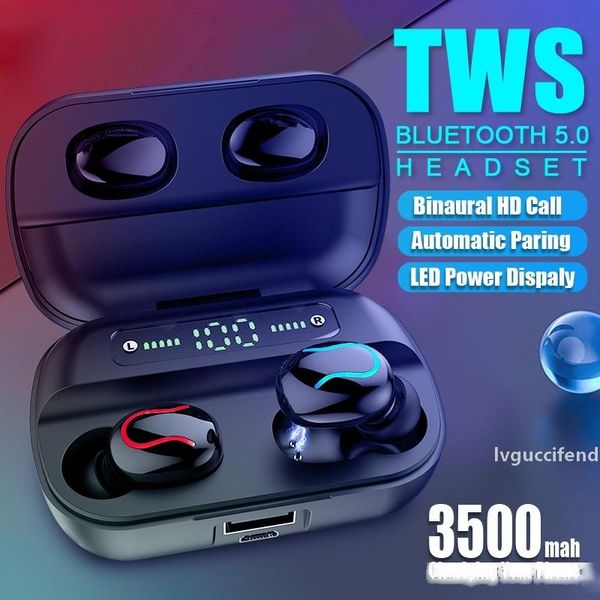 

q82 tws wireless bluetooth 5.0 digital headphone case display sports stereo headphone power bank for iphone xiaomi