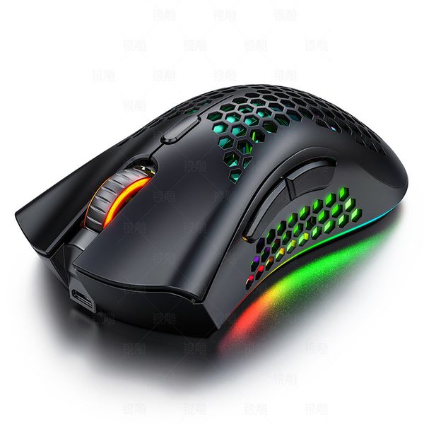 

2.4g wireless mouse hollow-out gaming mouse rgb backlight rechargeable game optical computer silent a3 for lappc