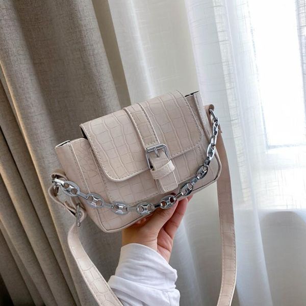 

fashion chain shoulder bags for women small purses and handbags designer female pu leather crossbody bags stone pattern