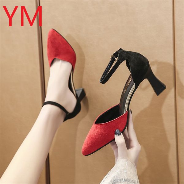 

brand female classic summer sandals ankle strap party prom wedding sandals women pumps high heels casual shoes woman, Black