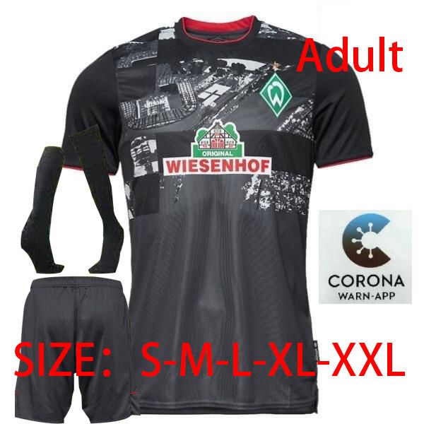 

взрослые дети + носок 20 21 вердера город футбол джерси 2020 2021 friedl klaassen selke rashica bartels вердер дом футбол, Black;yellow