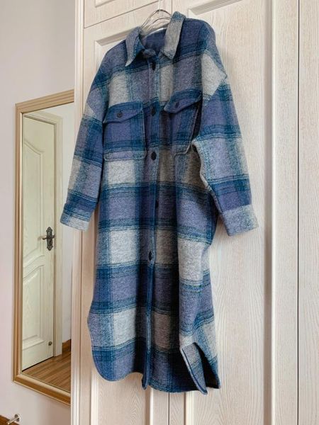 

2020 autumn women plaid cotton long outerwear coat female luxury coat jacket gdnz 8.16, Black