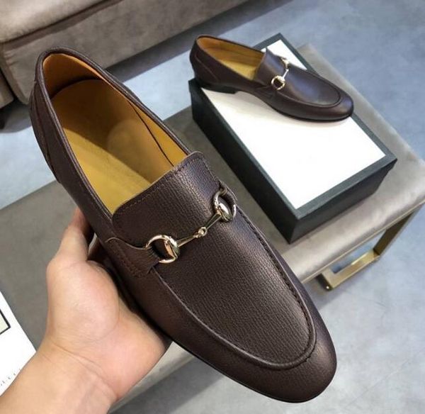 

orignal box luxury news mens oxfords business dress gentleman casual 100% genuine leather bottom wedding drive shoes size38-45, Black