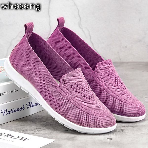 

new arrival breathable flat shoes woman summer ladies casual shoes lightweight pink soft sneakers women mesh (air mesh, Black