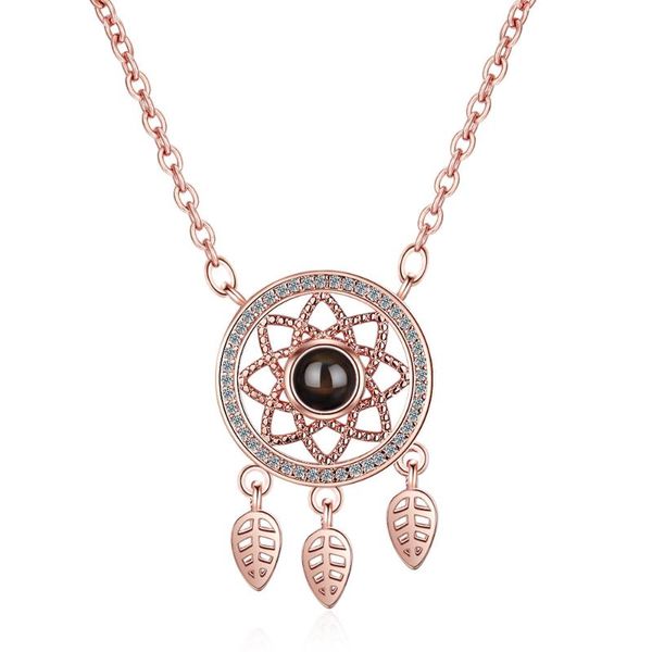

projected dream catcher clavicle chain women collarbone chain female necklaces pendant zircon necklace meaningful romantic gifts, Silver
