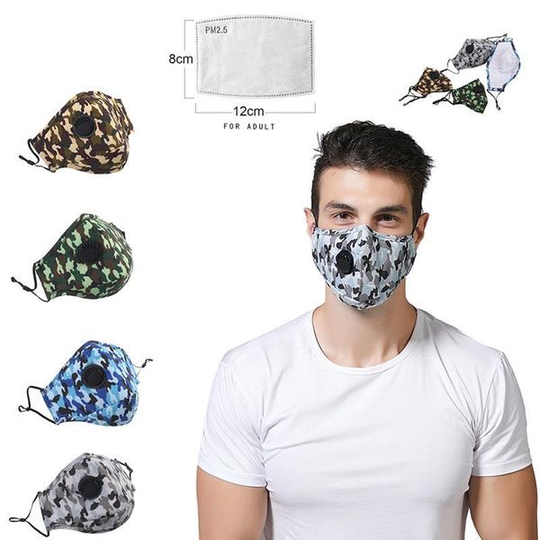 

reusable adjustable dust face valve protective anti-dust mouth mask masks earloop anti with masks breathing designer camouflage sq2009 bkid