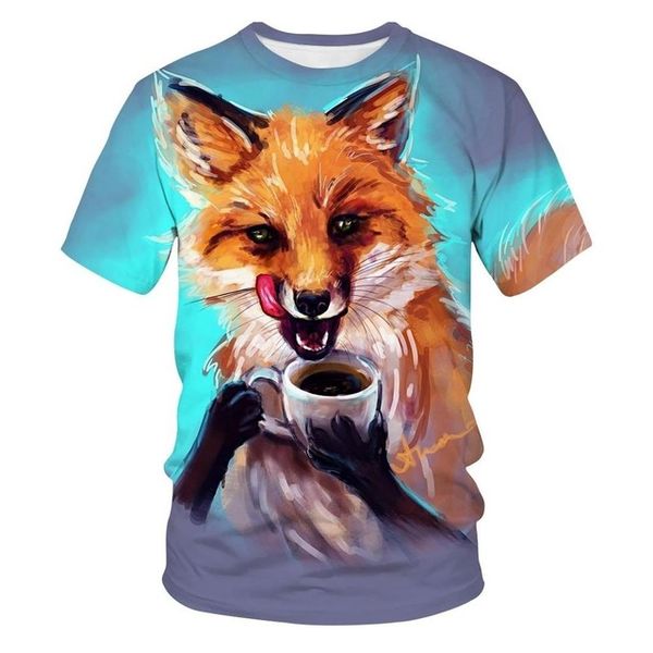

summer clothing boys and girls cute animal graphic fox 3d print shirts funny hippie funny men clothing