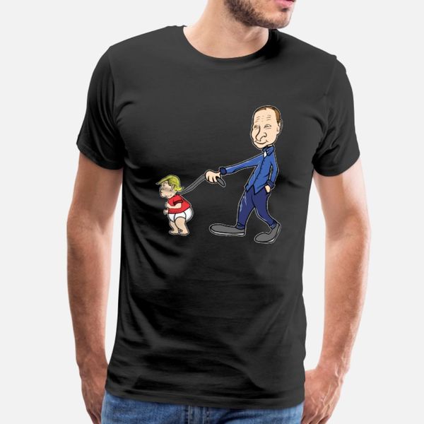 

putin trump leash russia satire funny gift t shirt men character tee shirt size s-3xl natural graphic new fashion summer family shirt