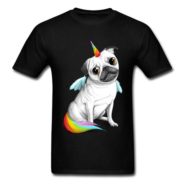 

симпатичных мопс unicorn lgbt радуга собаки скидка tee shirt для мужчин чудаковатого корги щенок черного студента футболка смешной печати то