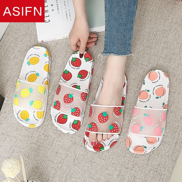 

asifn women's slippers cute fruit slipper non slip indoor ladies flip flops strawberry women mules chaussures femme cute slides, Black