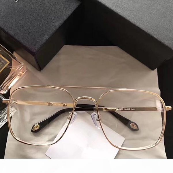 

luxury popular 7033 glasses fashion men women designer square retro style full frame black gold silver come with case, White;black